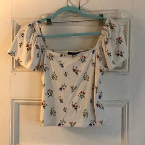 forever 21 paisley pattern square neck crop top